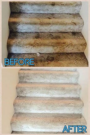 before and after photo of carpet cleaning 